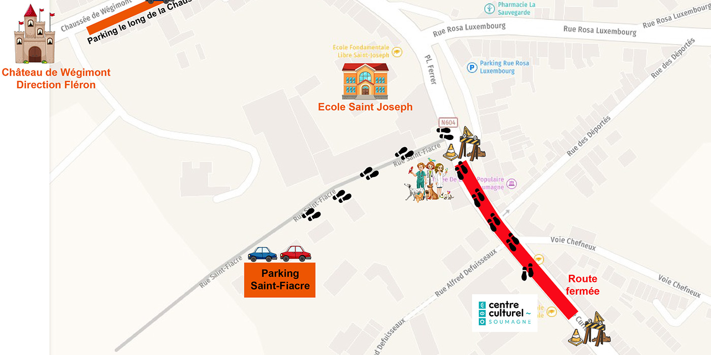 Travaux de voirie devant le Centre culturel